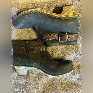 Dansko boots women’s Tivoli Michelle ankle braided black nubuck 6.5/7 EUR 37
